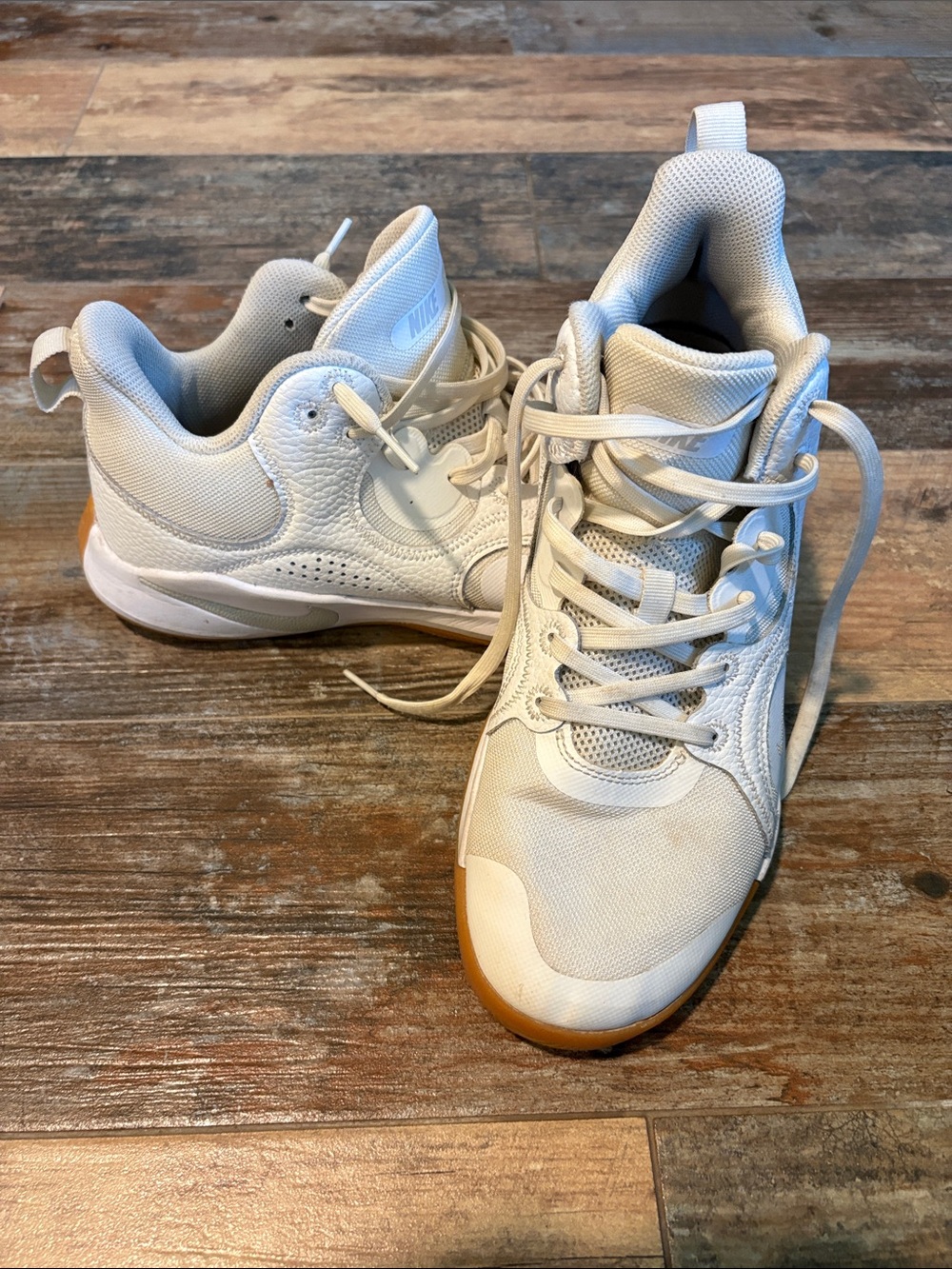 Nike Cream/White High-Top Sneakers with Gum Outsole